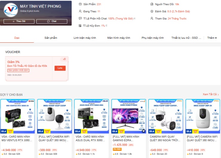 máy tính việt phong Store trên Shopee